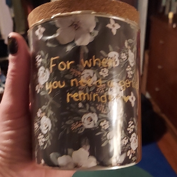 Floral Reminder Jar with Cork Lid And 50 Reminder Strips - Handmade - Picture 2 of 5